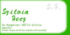 szilvia hecz business card